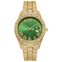 Thumbnail for Steel Strap Roman Rhinestone Calendar Quartz Watch Fashion Male Wristwatch