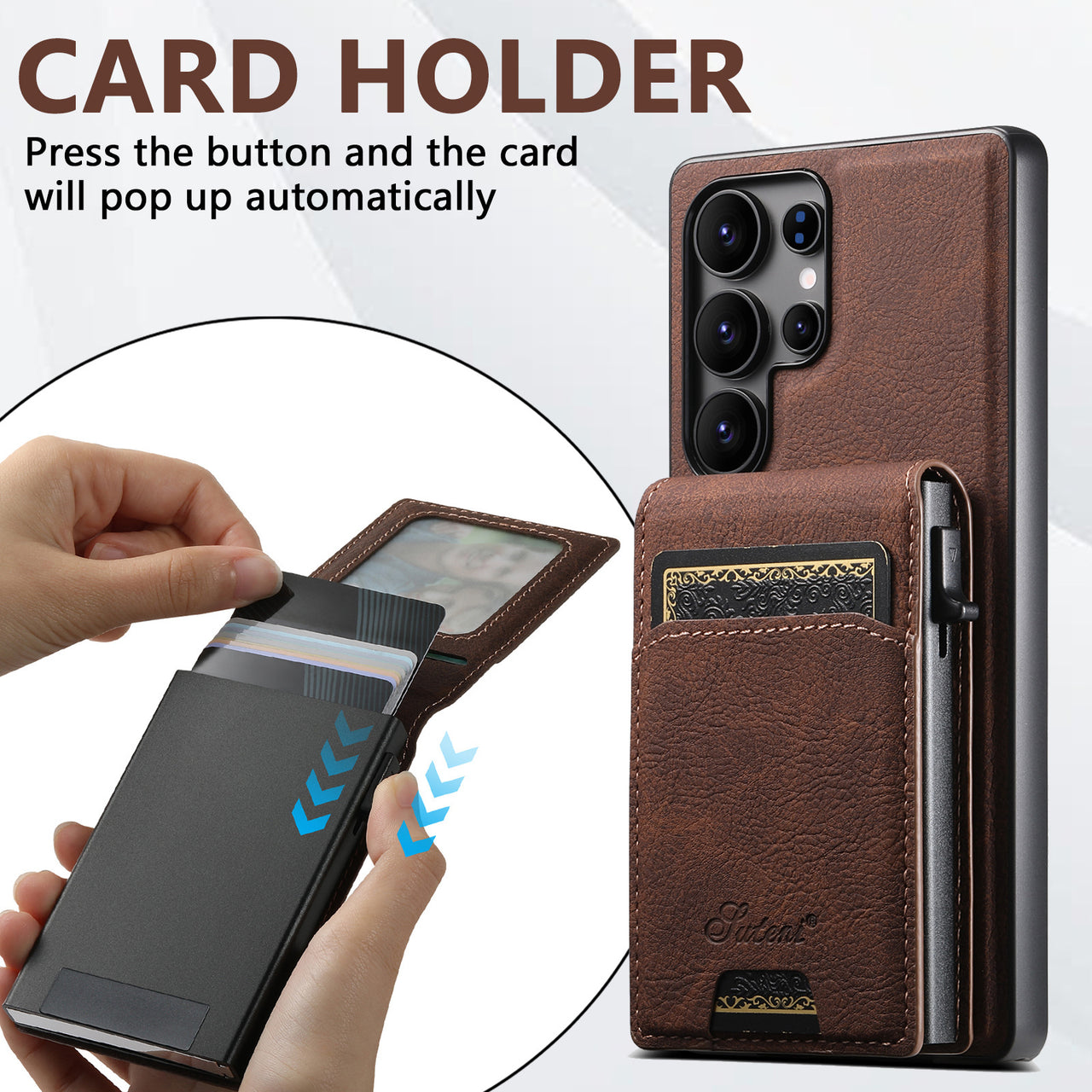 Magnetic Leather Case with Card Slot for Samsung S25/S24/S23/S22 Ultra