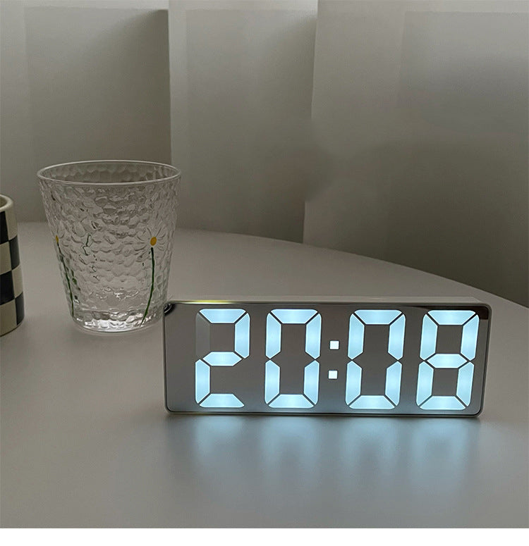 LED Creative Mirror Alarm Clock (Battery & Plug-in)