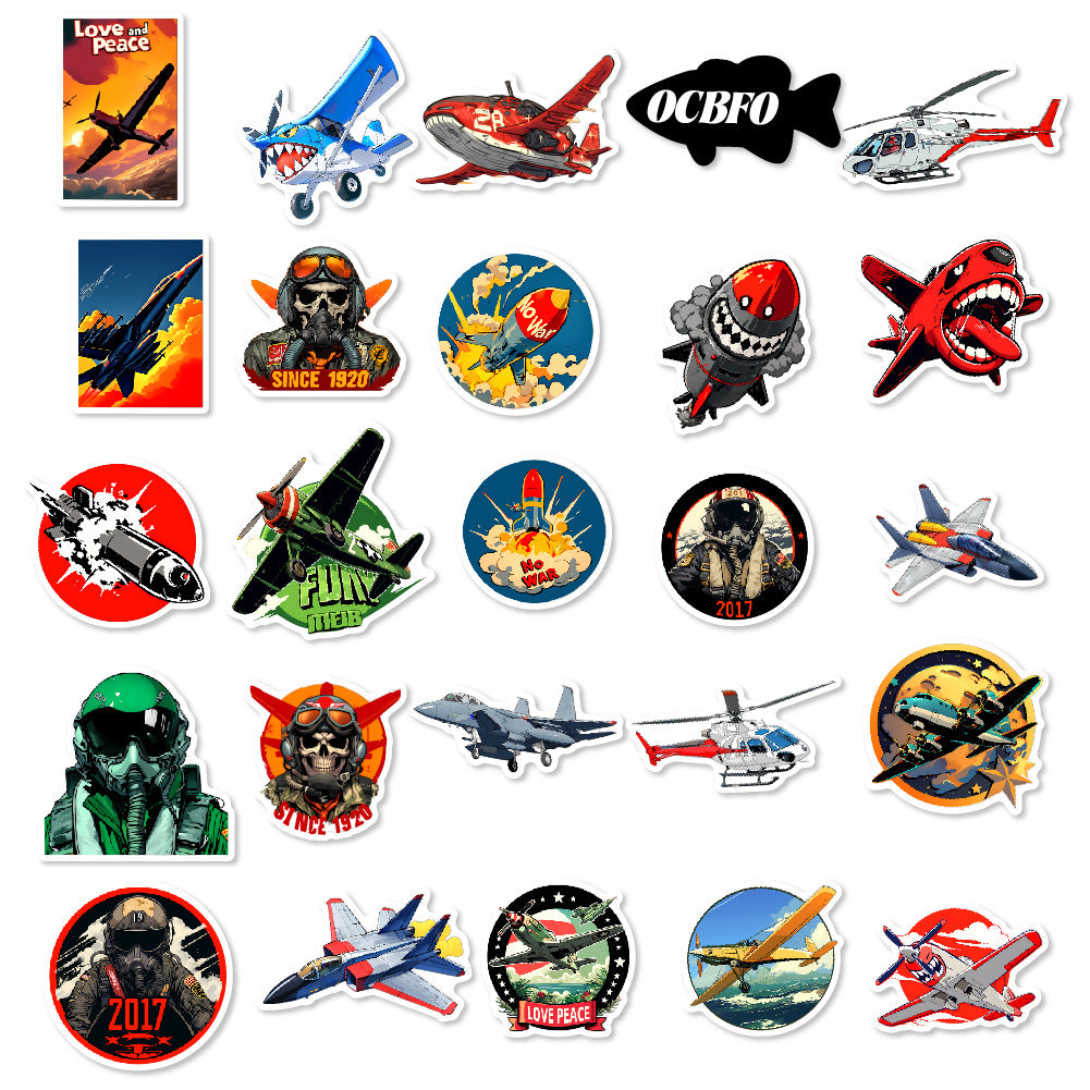 50 Pieces Fighter Military Suit B Stickers (Mixed)