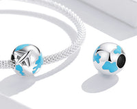 Thumbnail for 925 Silver Blue Oil Drop Ball Airplane Bracelet