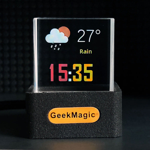 GeekMagic GIFTV Crystal Cube Smart Weather Station Digital Clock