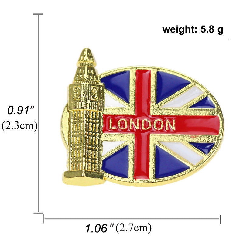 United Kingdom Flag & Big Ben Badge