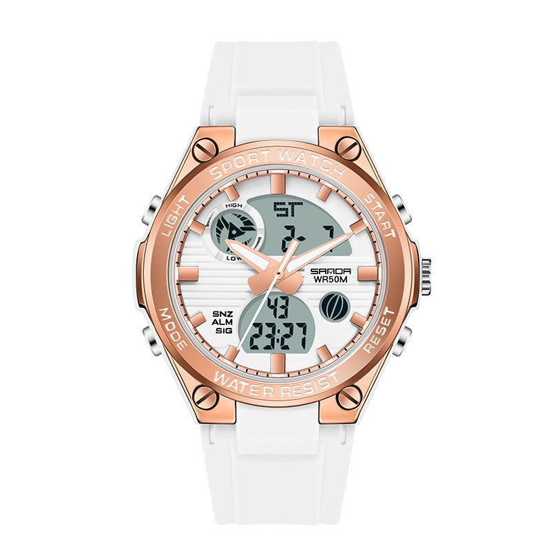 Digital Watch Women's Sport Chronograph Calendar Lady Quartz Wristwatch Waterproof LED Electronic Clock