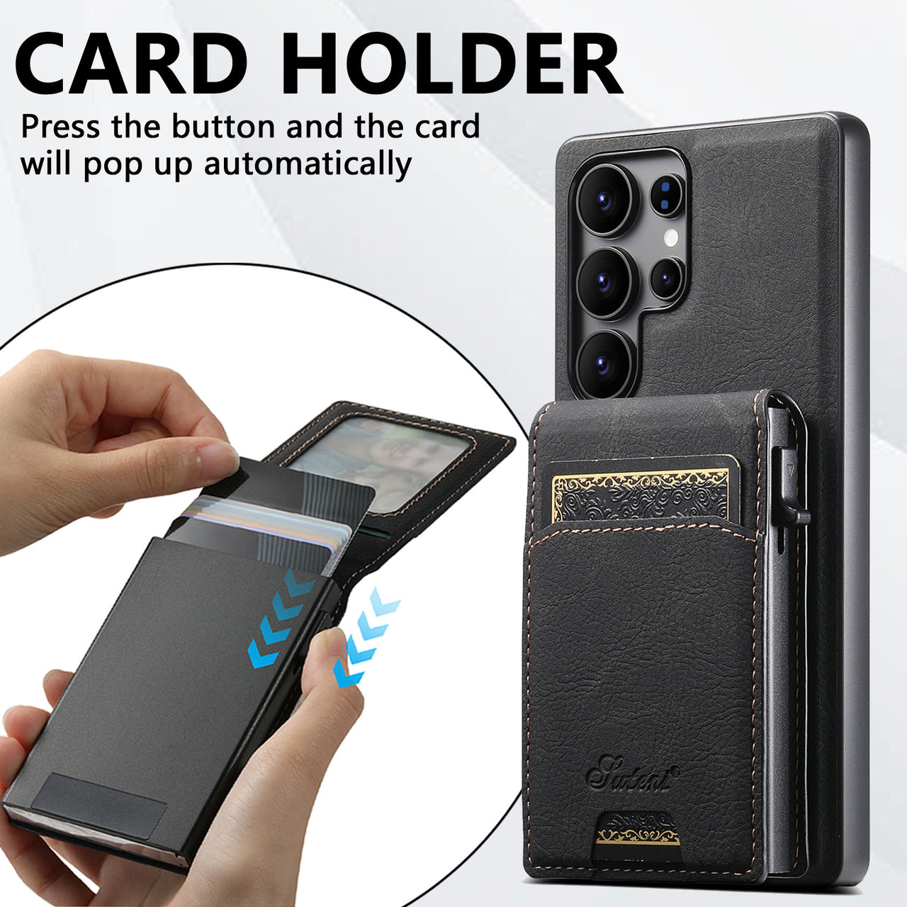 Magnetic Leather Case with Card Slot for Samsung S25/S24/S23/S22 Ultra