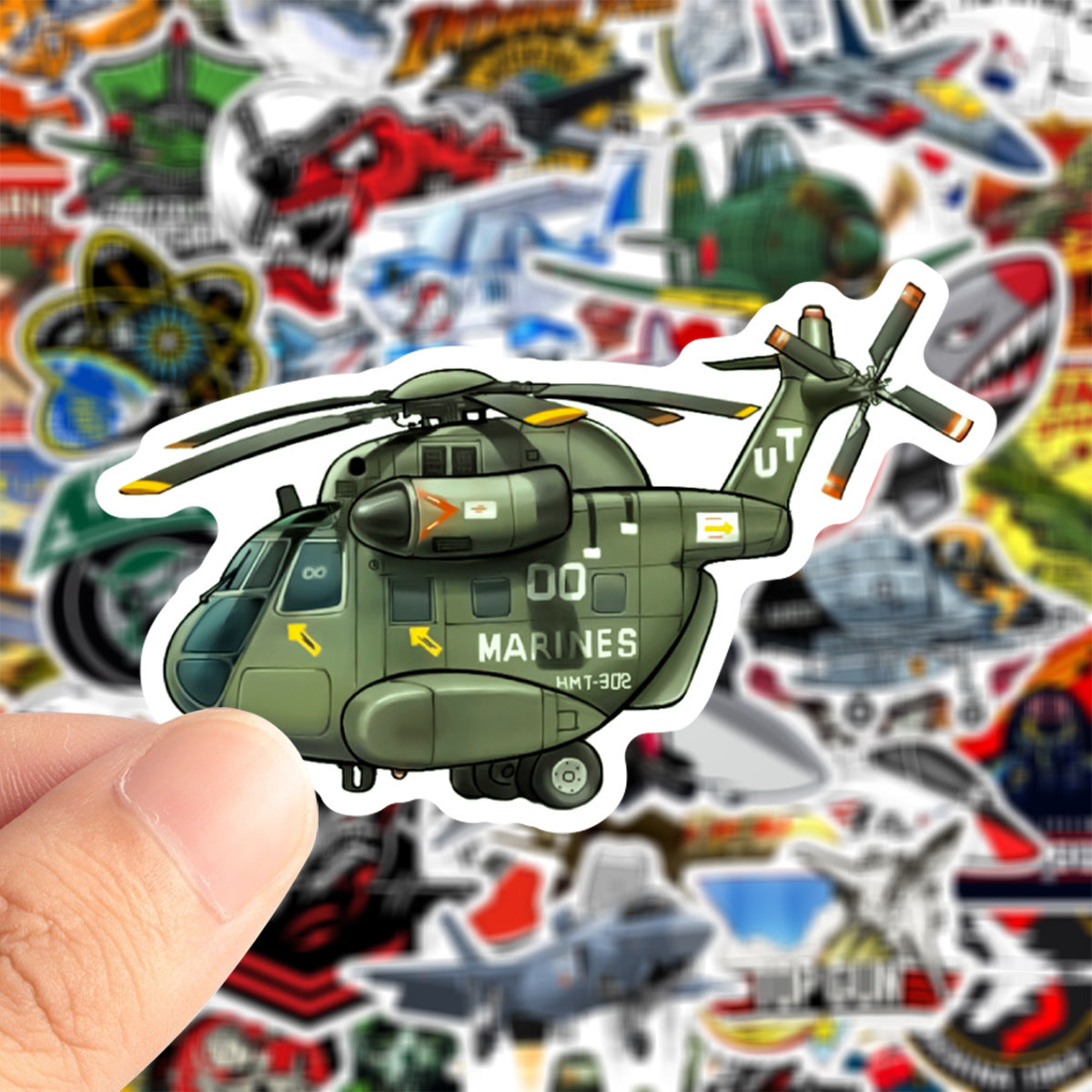 50 Pieces Fighter Military Suit A Stickers (Mixed)