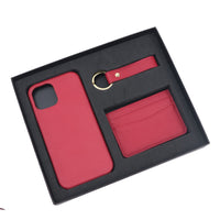 Thumbnail for Pebble Leather Phone Case For iPhone Keychain Card Holder Business Gift Set