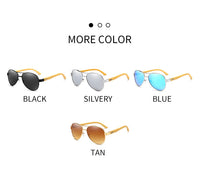 Thumbnail for Pilot Polarized Bamboo leg Sunglasses - view 7