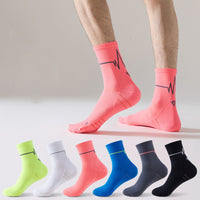 Thumbnail for Electrocardiogram Professional sports mid-tube socks for running sweat absorbing