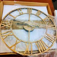 Thumbnail for Modern 3D Retro Black Iron Hollow Wall Roman Numerals Clock