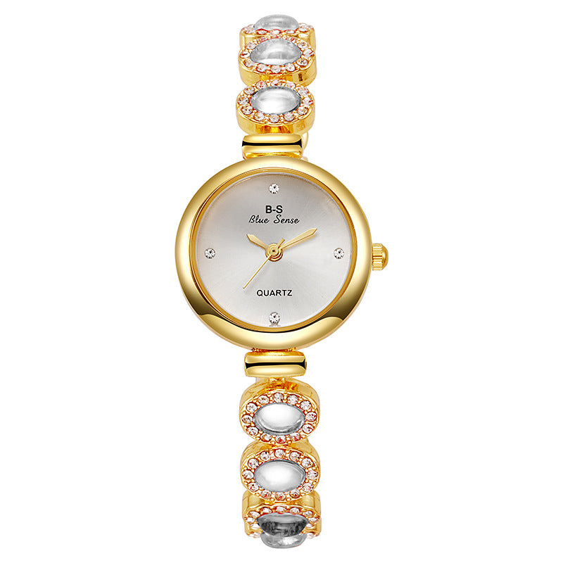 Women's Watch Fashion Trend Women's Bracelet Watch Round Dial Inlaid with Diamond Quartz Watch