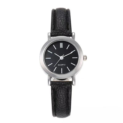 Fashionable Round Quartz Watch Simple And Versatile Ladies' aviation-themed pilot watch, polished stainless steel.