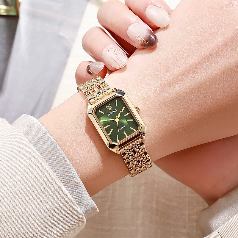 Stainless Steel Strap Watch Women Luxury Gift Quartz Wristwatch Student Fashion Simple Square Quartz Watches