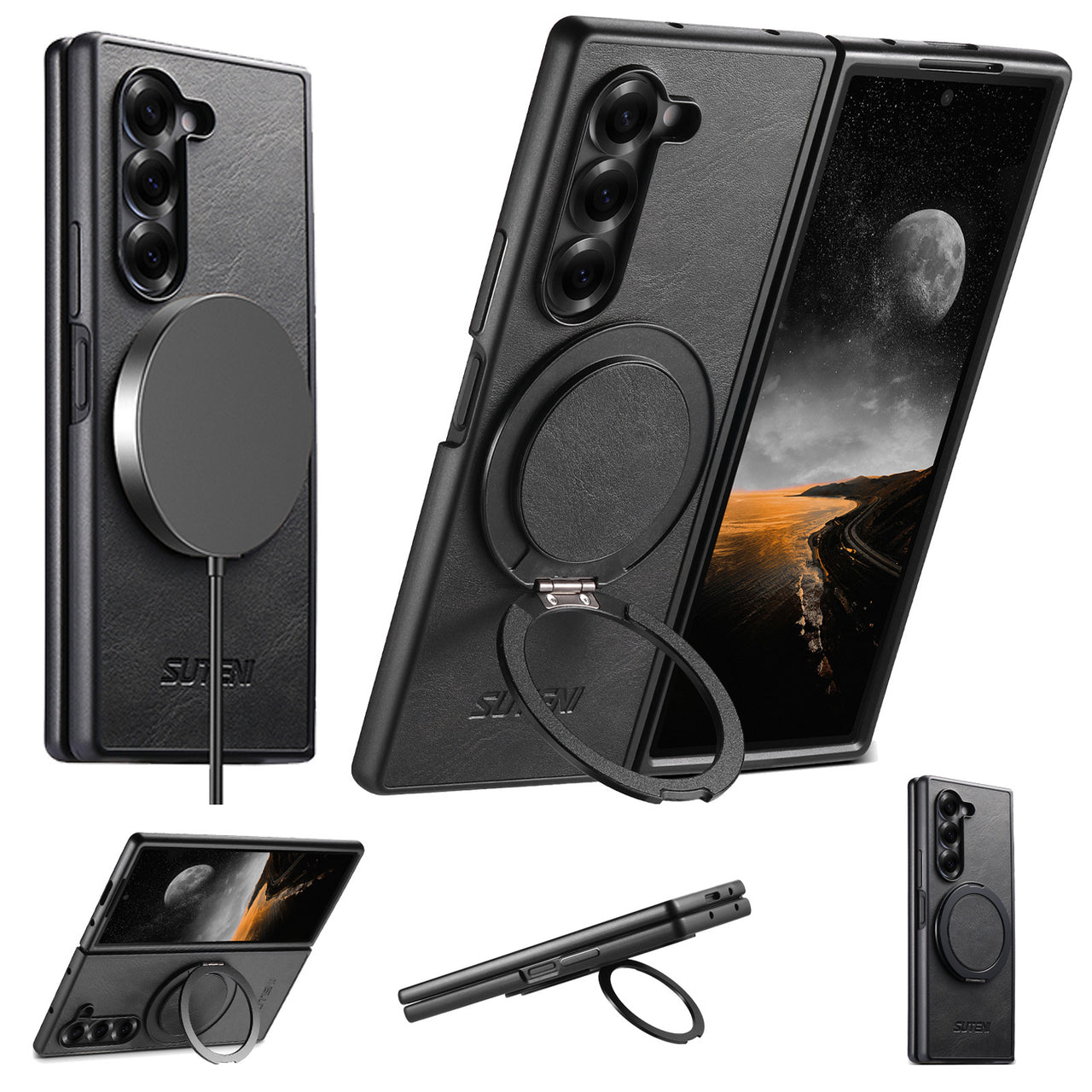 Luxury Magnetic Ring Stand Case for Samsung Galaxy Z Fold 7/6/5