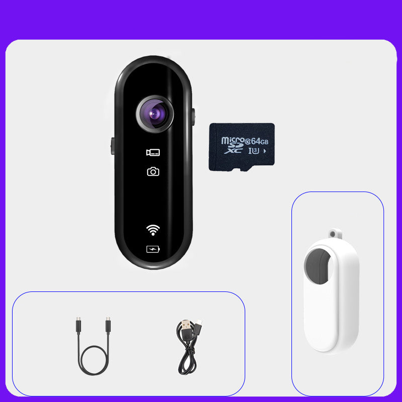 HD Pocket Action Camera with WiFi, Anti-Shake, Waterproof Case for Helmet/Bicycle With 16GB card