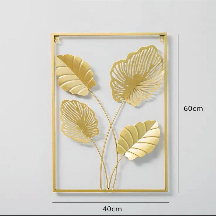 Golden okra leaf Wall Decoration/Hanging: For Living Room