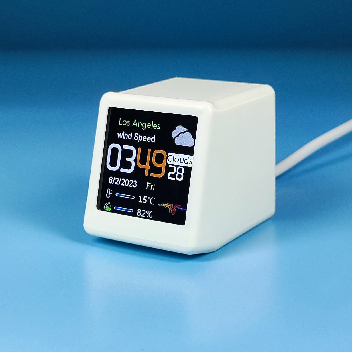 Small Portable Smart WiFi Weather Station Digital Alarm Clock