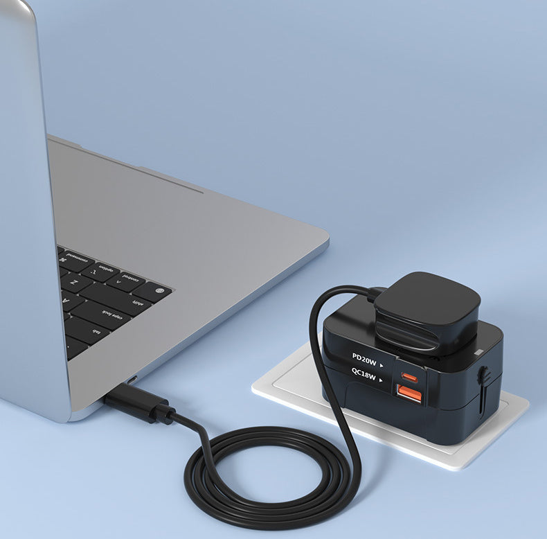 Multifunctional adapter plugs adapter plugs with USB Type-C Port Universal Adaptor UK to EU Plug