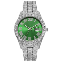 Thumbnail for Steel Strap Roman Rhinestone Calendar Quartz Watch Fashion Male Wristwatch