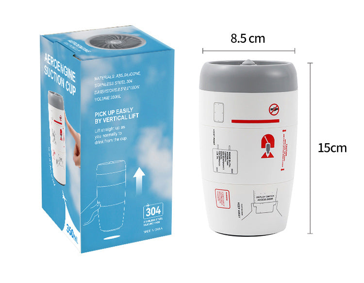 Aircraft Jet Engine Double Layer Food Grade Stainless Steel Travel Mugs 350ml