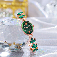 Thumbnail for Light Luxury Diamond Inlaid Female Watch Waterproof Oval Ladies Fashion Quartz Bracelet Wristwatch