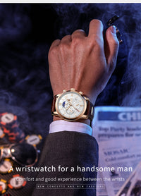 Thumbnail for Top Brand Luxury Brown Leather Casual Quartz Watch Men