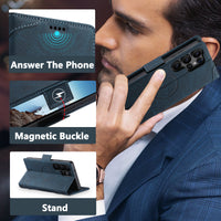 Thumbnail for Faux Leather Flip Case with Card Holder, Stand and Magnetic Button for Samsung Galaxy S25 Ultra