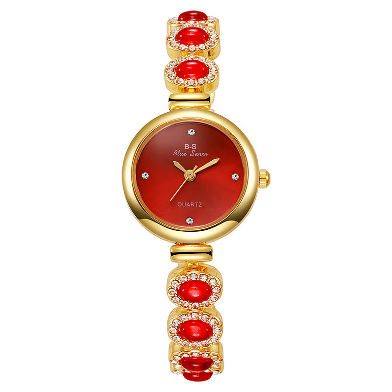 Women's Watch Fashion Trend Women's Bracelet Watch Round Dial Inlaid with Diamond Quartz Watch