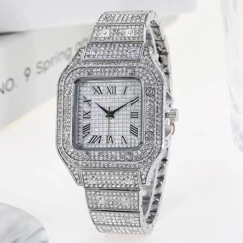 Gold Watch Ladies Wrist Watch Luxury Rhinestone Unisex Bracelet Watches