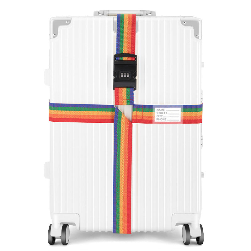 Nylon 3 Digits Password Lock Luggage Strap Cross Belt