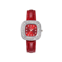 Thumbnail for Fashionable Minimalist Ladies' Square Quartz Watch Full Sky Star Leather Strap Black Business Style Women's Wristwatch