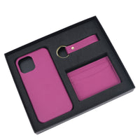Thumbnail for Pebble Leather Phone Case For iPhone Keychain Card Holder Business Gift Set
