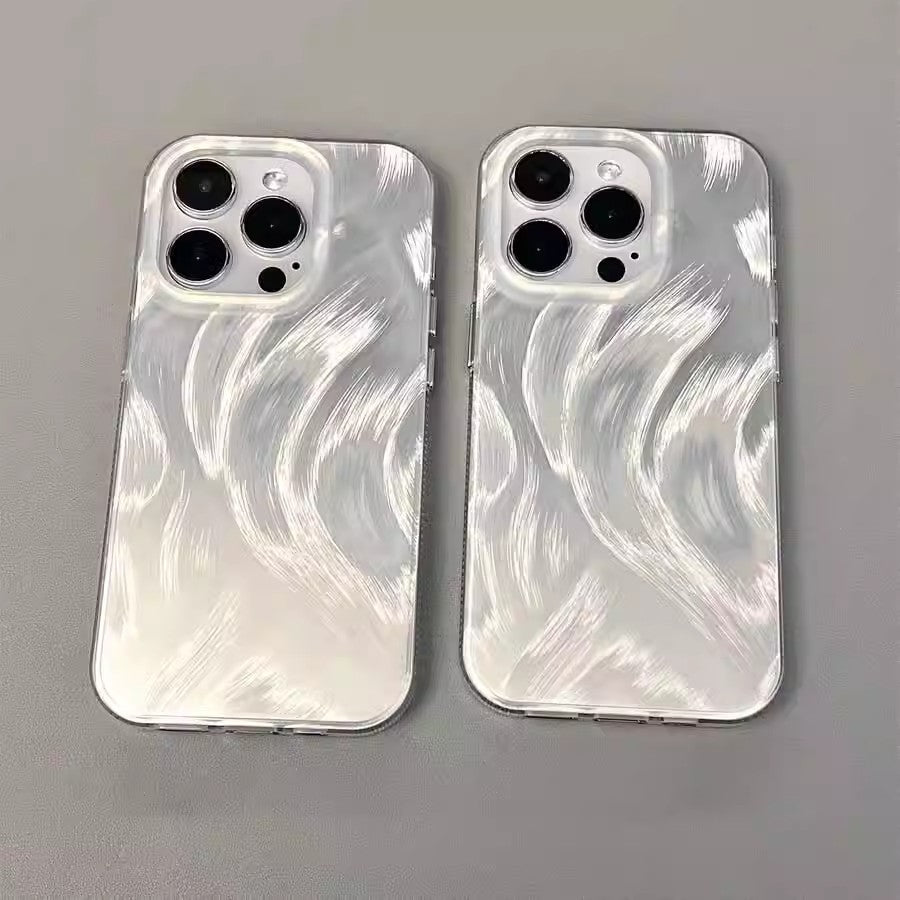 Gradient Laser Feather Yarn Protective iPhone Case