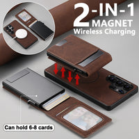 Thumbnail for Magnetic Leather Case with Card Slot for Samsung S25/S24/S23/S22 Ultra