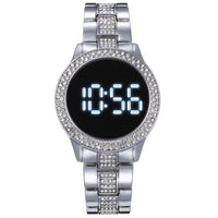 Thumbnail for Luxury Rose Gold LED Digital Watches Stainless Steel Diamond-set Dial Magnet Dress LED Quartz Watch