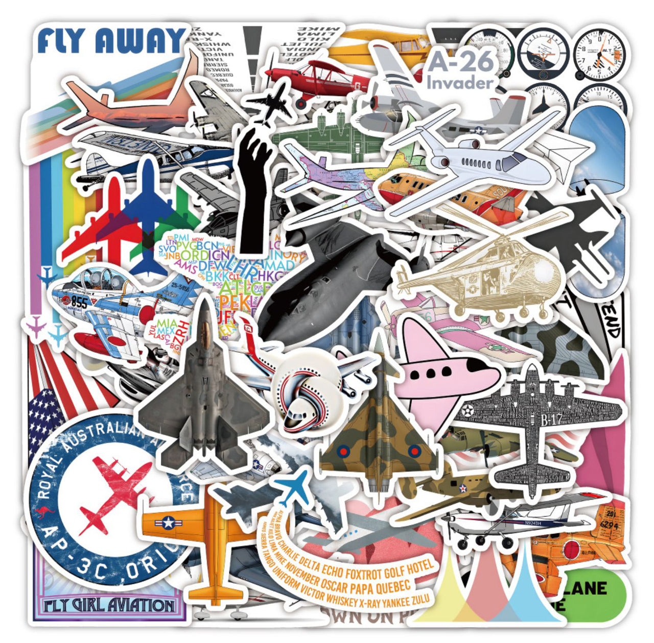 50 Pieces Air Force Stickers (Mixed)