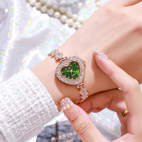 Thumbnail for Fashion Women Watches Luxury Rhinestone Heart Dial Quartz Watch Ladies Bracelet Wristwatches
