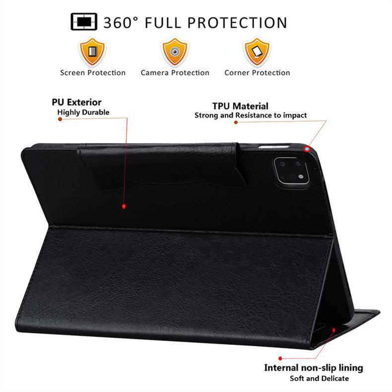 Custom Design Image Logo Folio Cover for iPad  with PU Leather & Soft TPU Back (Business Style)