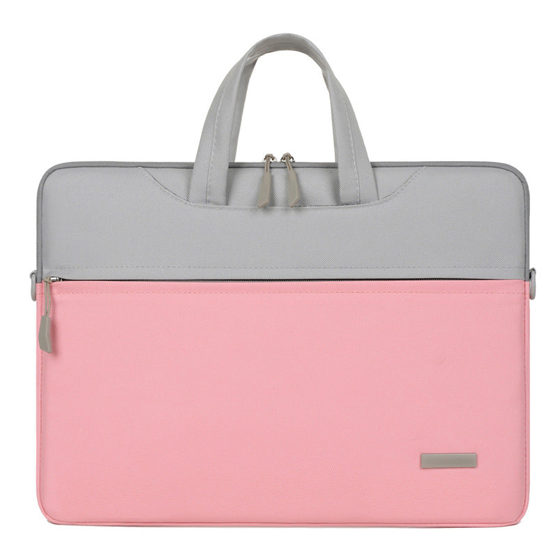 Waterproof Contrast Color Shoulder Laptop Bag