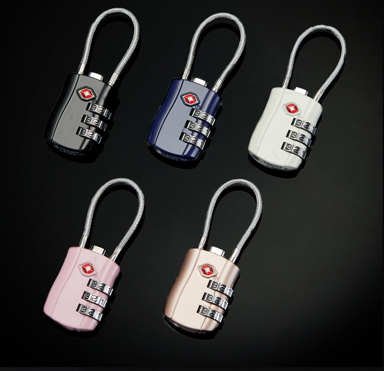 TSA Customs Code Lock for Travel Luggage Password Changeable Lock Contrast Color Design Padlock