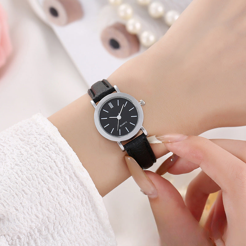 Fashionable Round Quartz Watch Simple And Versatile Ladies' Watch
