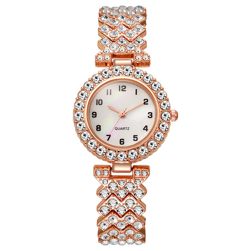 Luxury Fashion Women Watch Set Silver Strap Ladies Quartz Wristwatch Alloy Bracelet