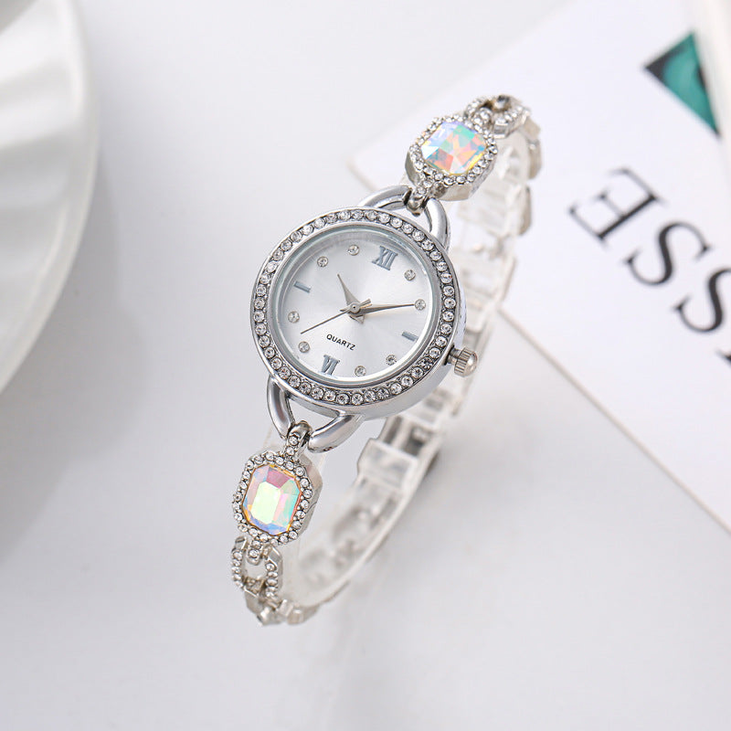 Simplicity Fashionable Gem Imitation Color Change Bracelet Women's Version Watch Small Size Quartz Wris