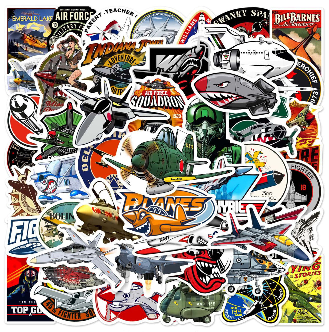 50 Pieces Fighter Military Suit A Stickers (Mixed)