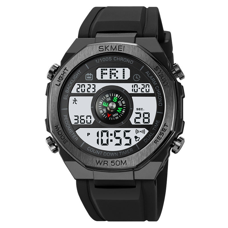 Pedometer Countdown Sport Digital Men 50M Waterproof Calendar Calorie Wristwatch
