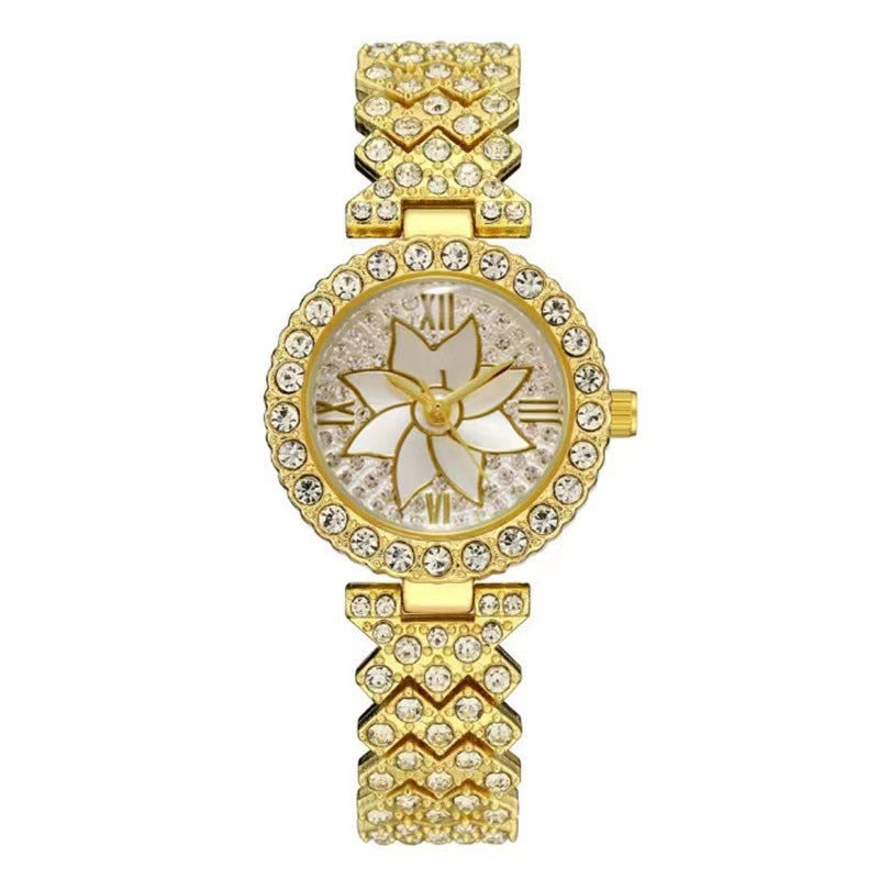 Women Bracelet Watches Ladies Alloy Strap Rhinestone Quartz Wrist Watch Luxury Fashion Quartz Watch