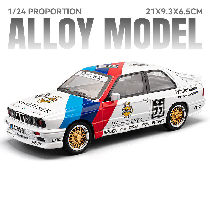 1:24 BMW M3 Racing Latte Art Series Alloy Model with Sound-Light & Dust Cover Base