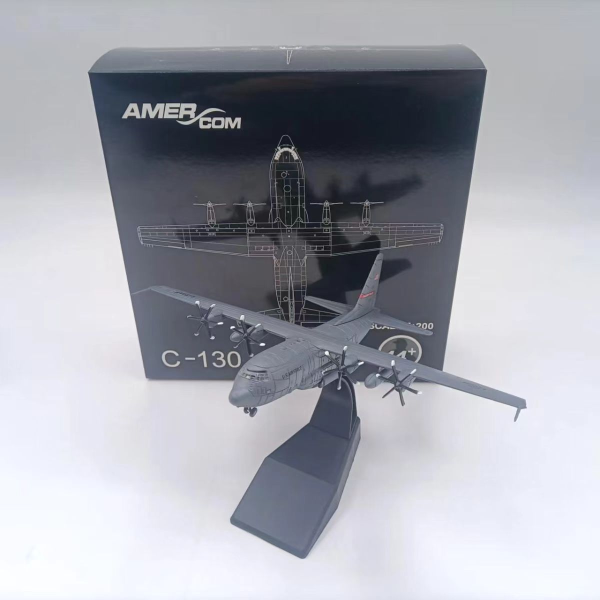 US Air Force C-130J Super Hercules Transport Aircraft Airplane Model Scale 1:200