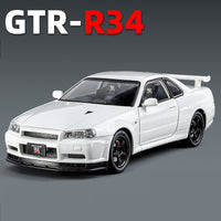 Thumbnail for 1:24 Nissan Skyline Ares GTR R34 Alloy Sports Car Model Diecasts Metal Racing Car Vehicles Model Sound and Light