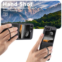 Thumbnail for Mobile Phone Case Magnet Wireless Charging 360° Rotating Stand Faux Leather Ring Buckle For Samsung Galaxy Z Flip 7 6 5